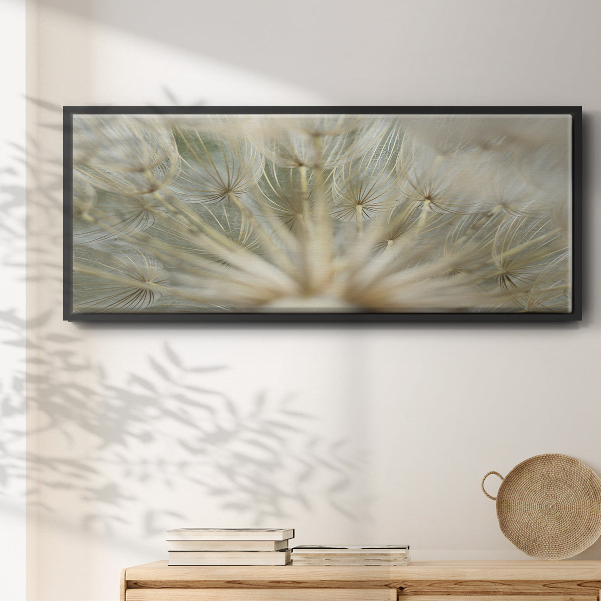 Macro Dandelion IV - Floater Framed Canvas Print