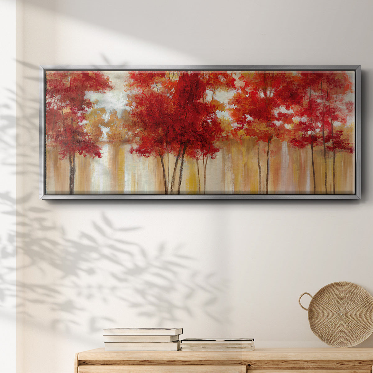 Red Trees - Floater Framed Canvas Print