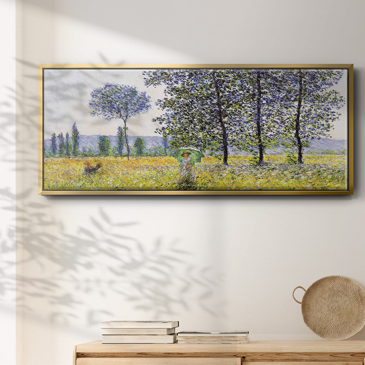 Sunlight Effect Under the Poplars, 1887 - Floater Framed Canvas Print