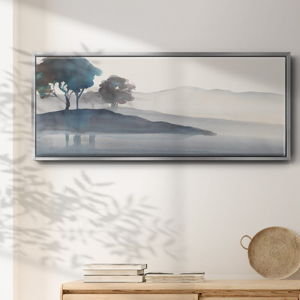 Serene Silhouette I - Floater Framed Canvas Print