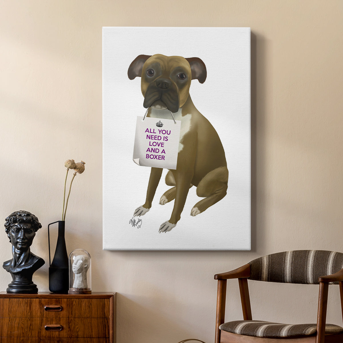 Love and Boxer - Canvas Art Print