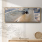 Polar Bear Kiss - Floater Framed Canvas Print