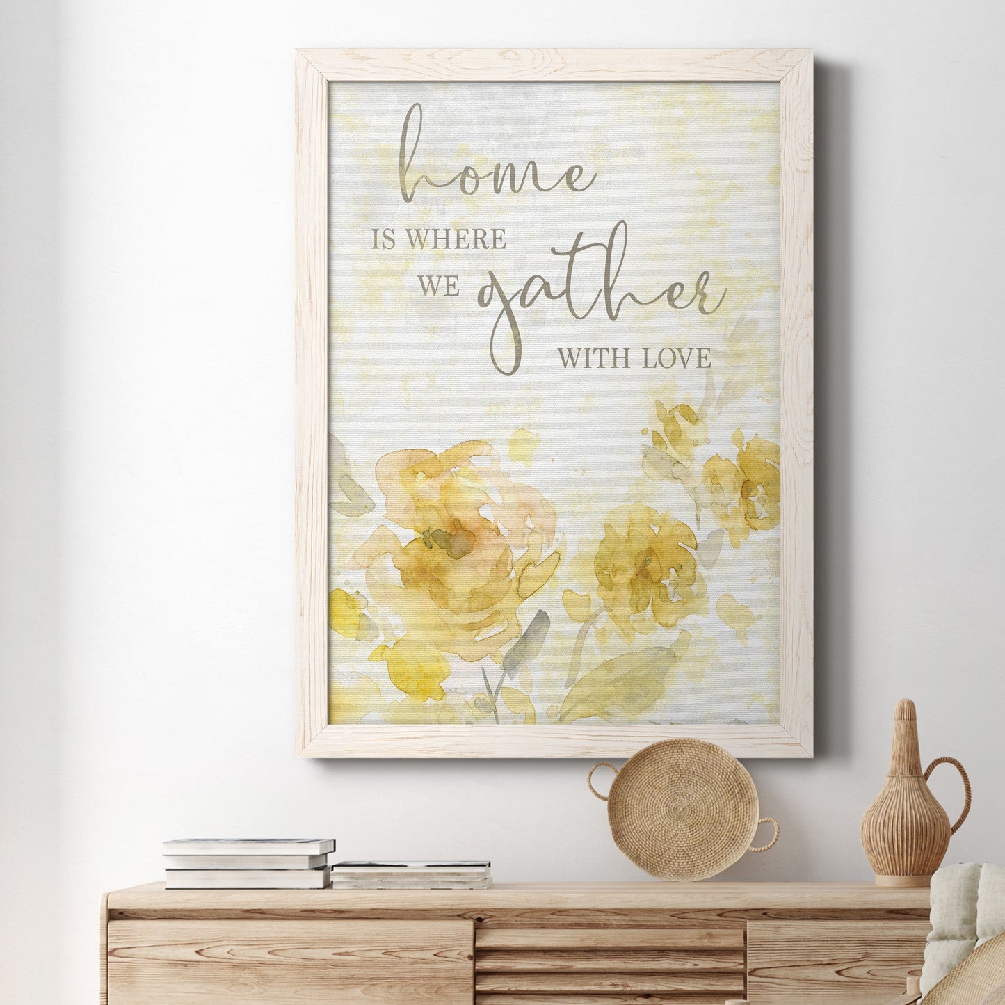 Gather with Love - Premium Canvas Framed in Barnwood - Ready to Hang