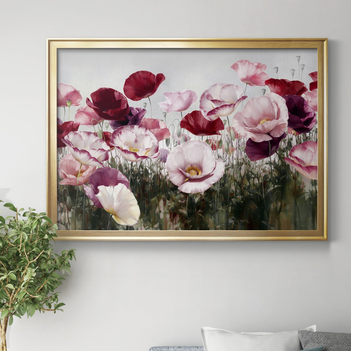 Royal Poppy Field Premium Classic Framed Canvas - Ready to Hang