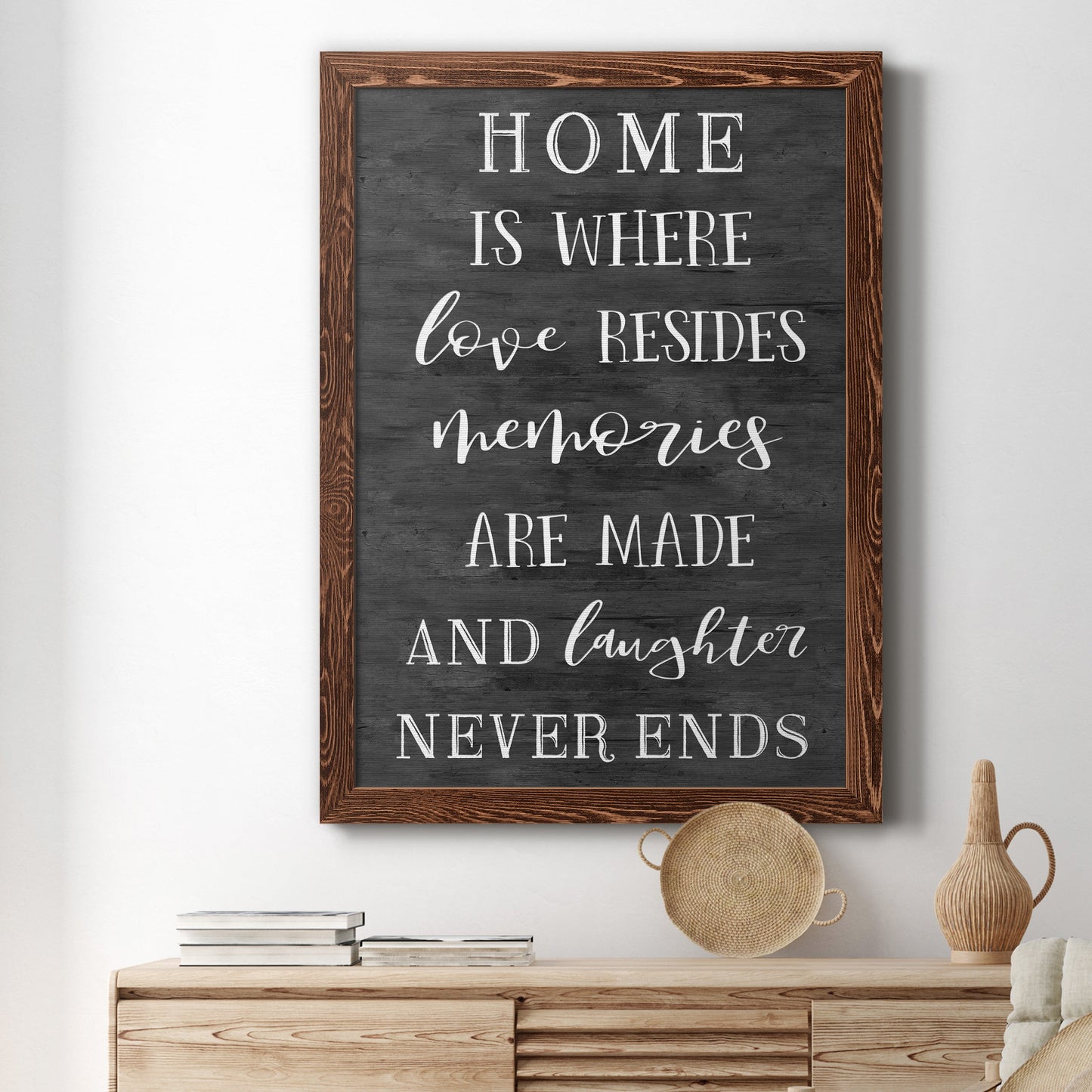 Love Resides - Premium Canvas Framed in Barnwood - Ready to Hang