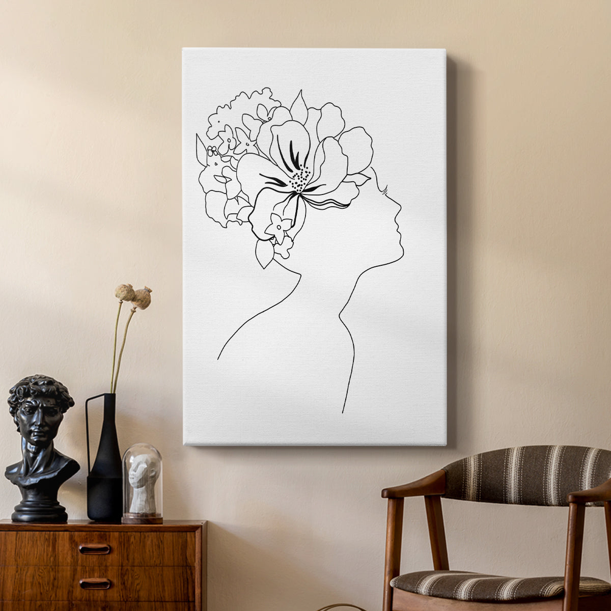 Fashion Floral Sketch I - Canvas Art Print