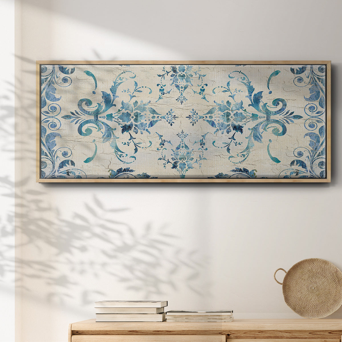 Border Damask - Floater Framed Canvas Print