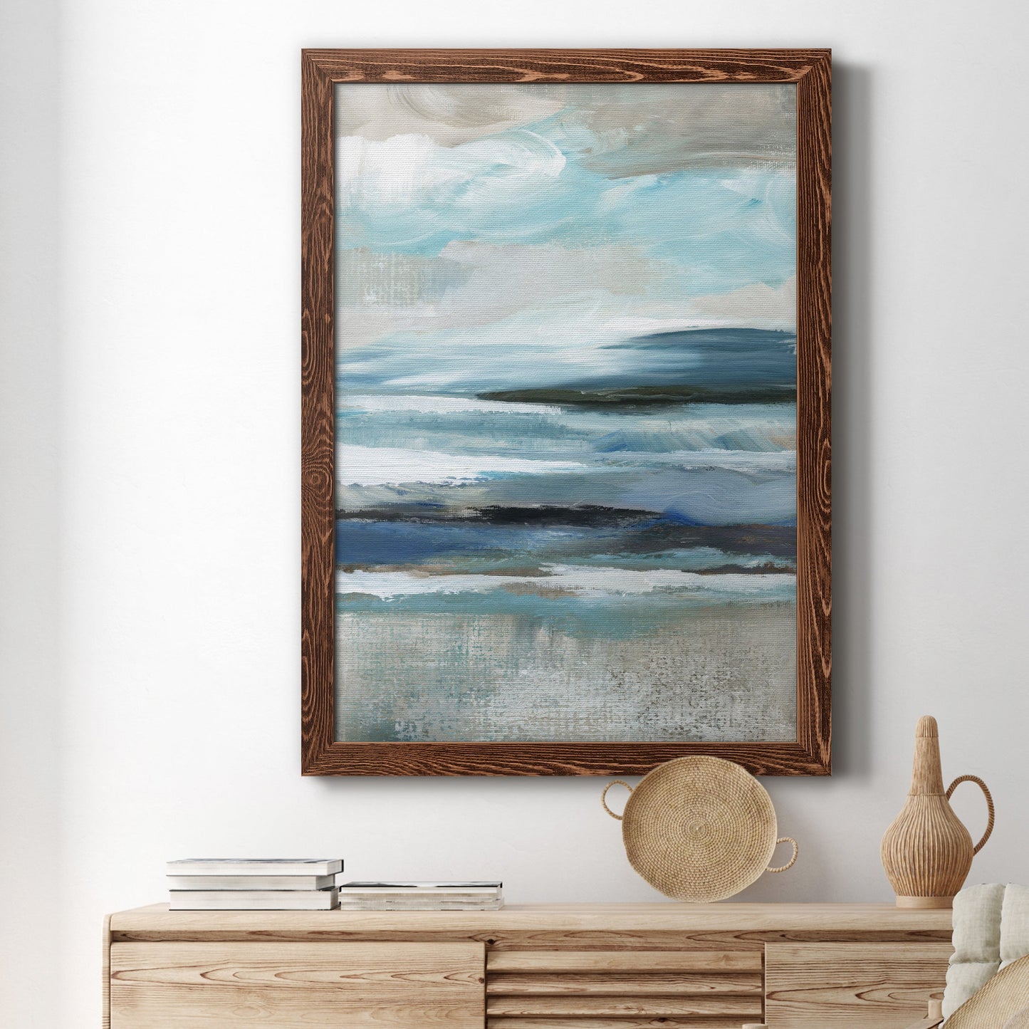 Distant Drama II - Barnwood Framed Canvas Print