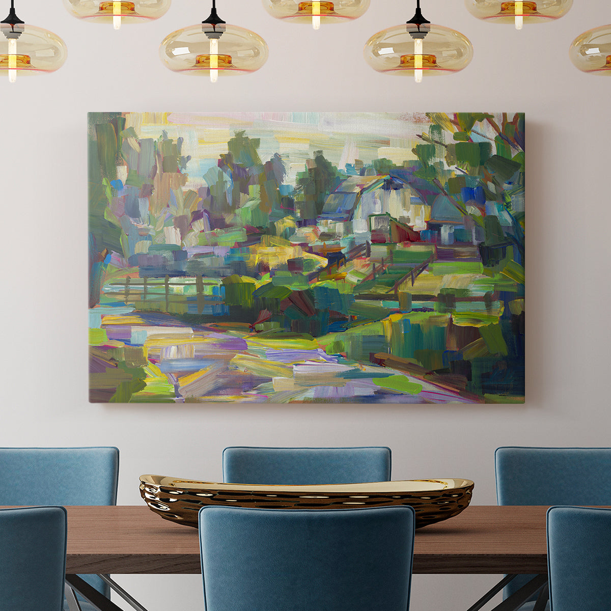 White Barn - Canvas Art Print