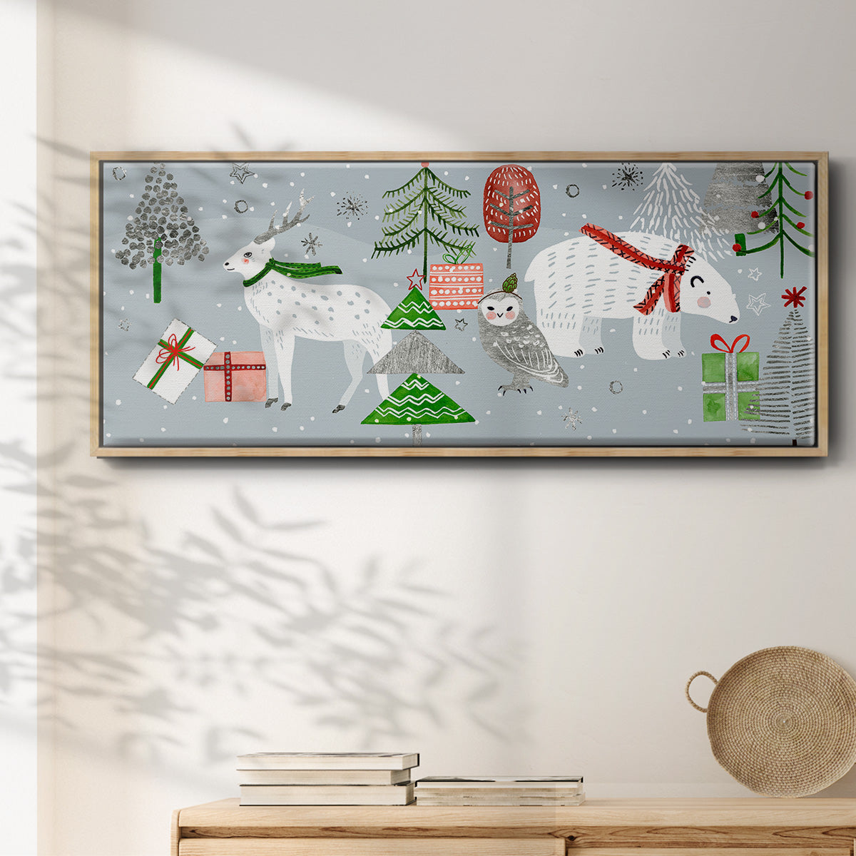Stars & Snowflakes Collection D - Floater Framed Canvas Print