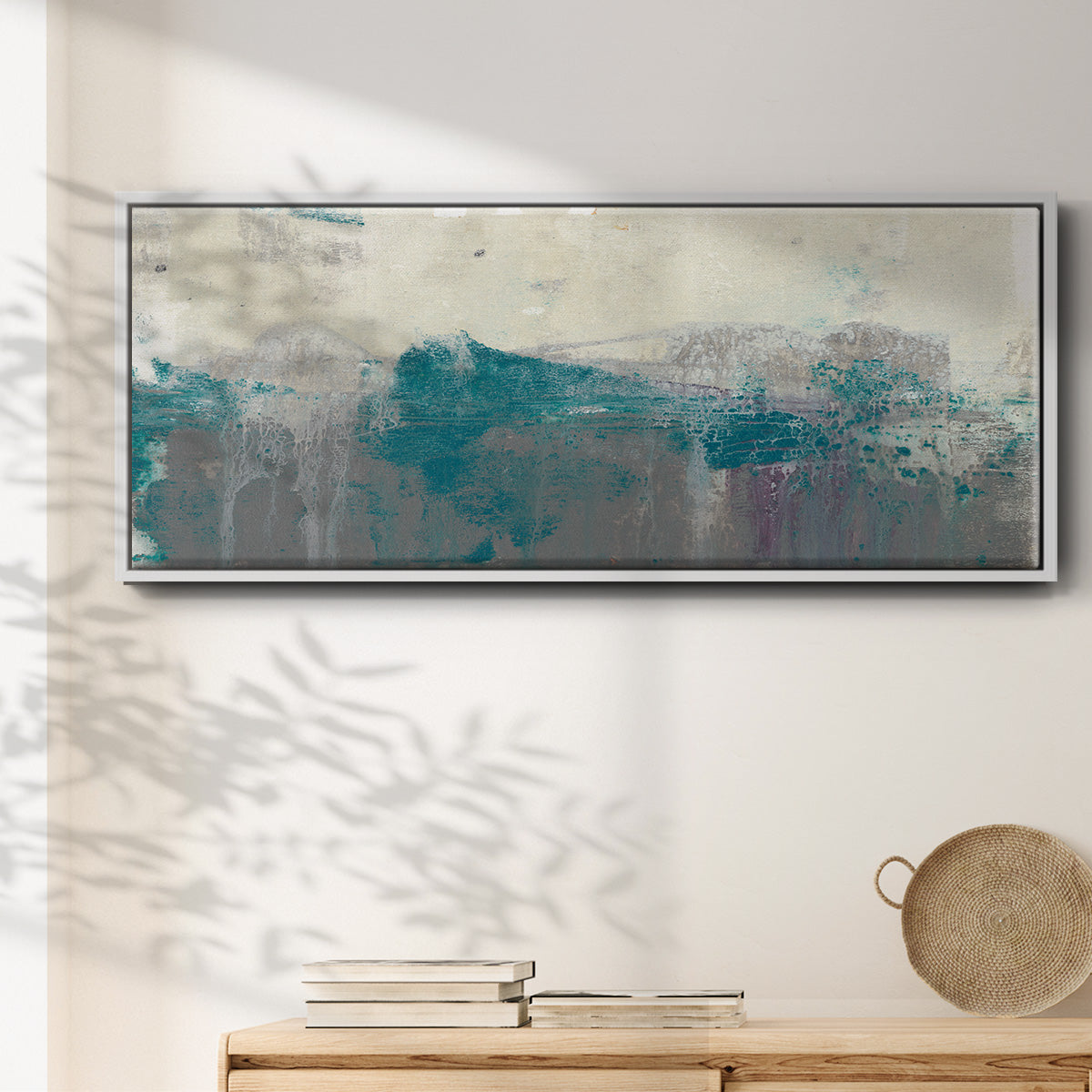 Teal Range II - Floater Framed Canvas Print