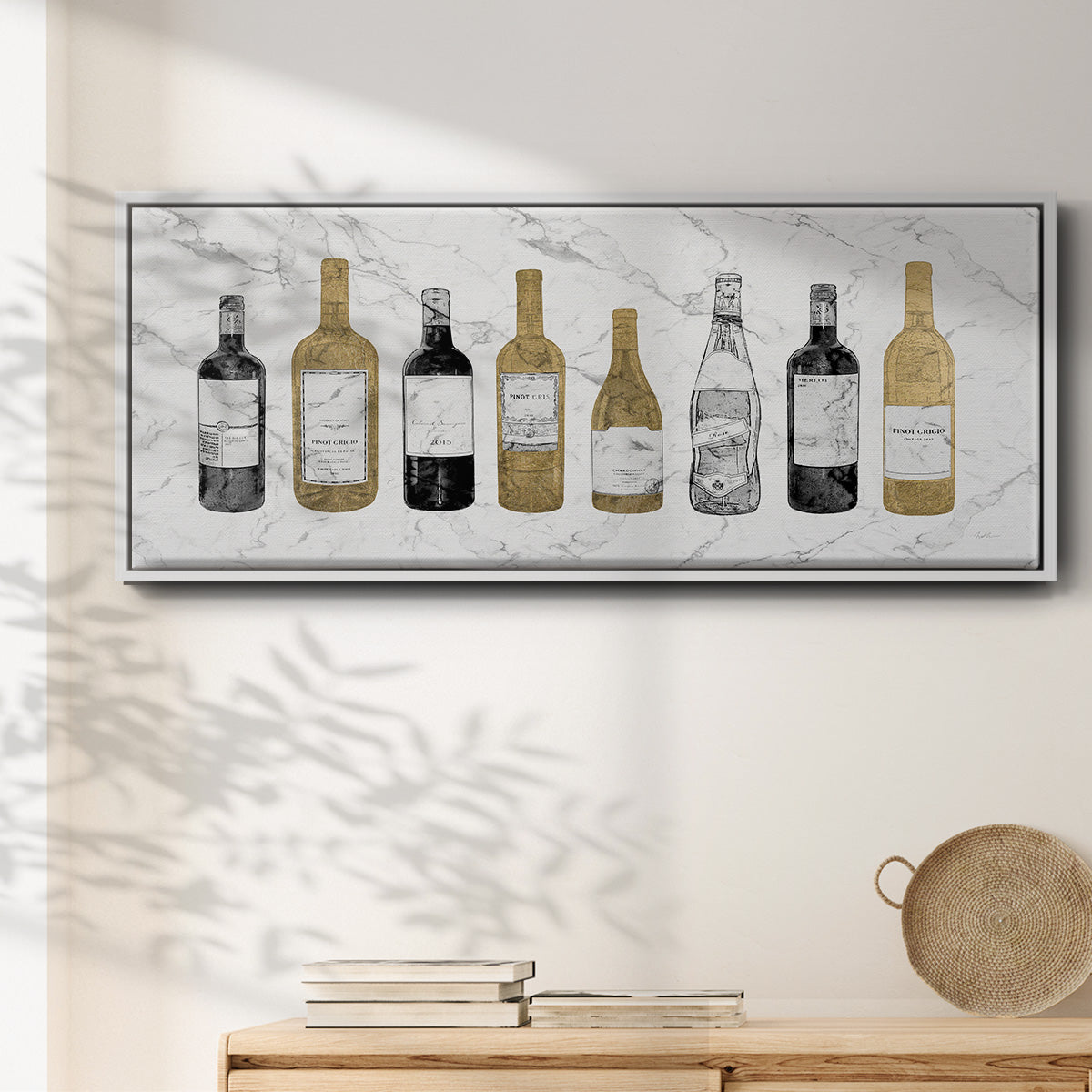 Glam Wine Bar - Floater Framed Canvas Print