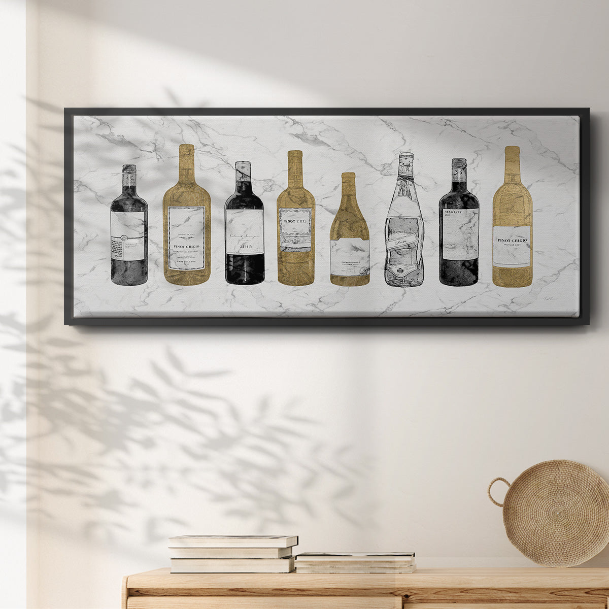 Glam Wine Bar - Floater Framed Canvas Print