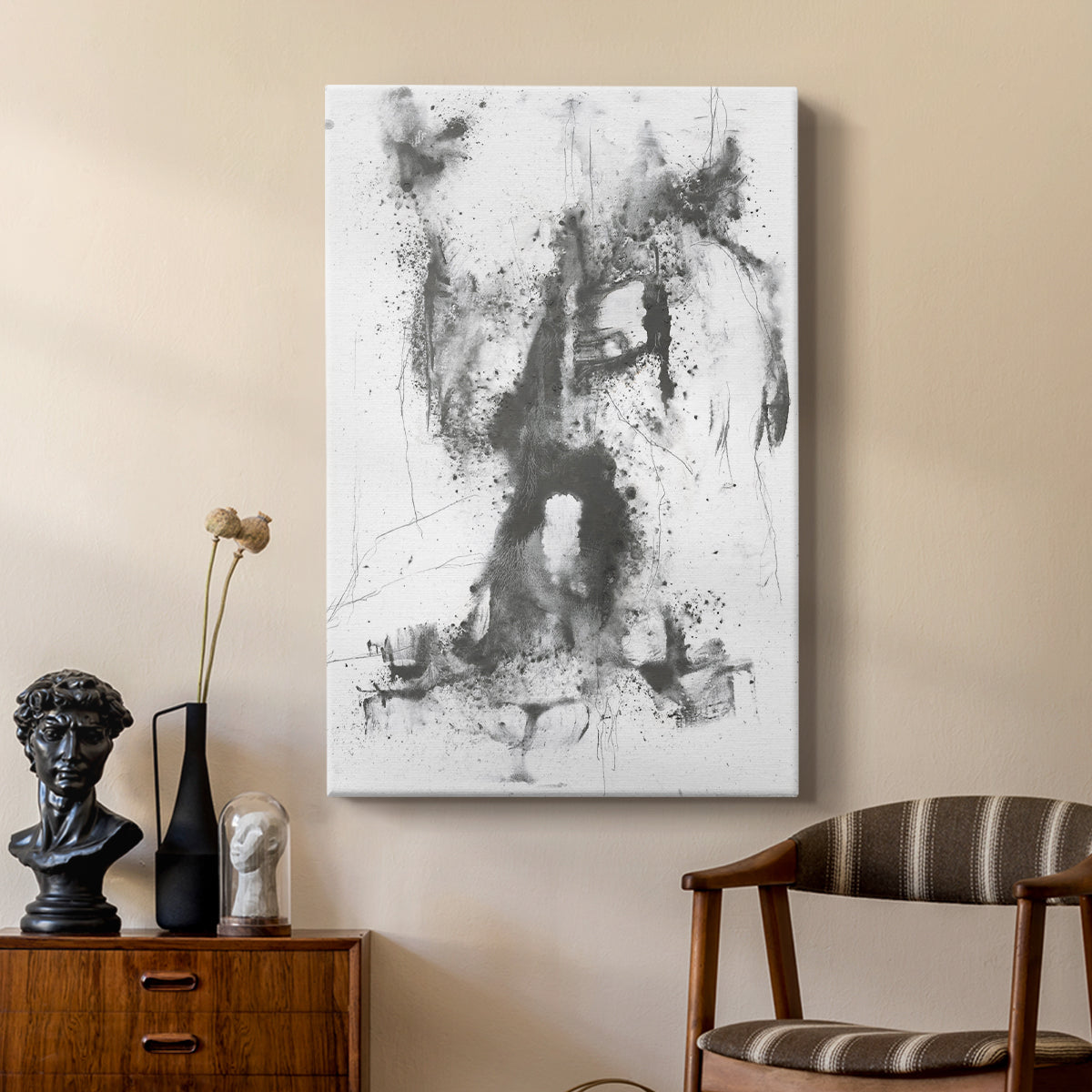 Graphite Abstract II - Canvas Art Print