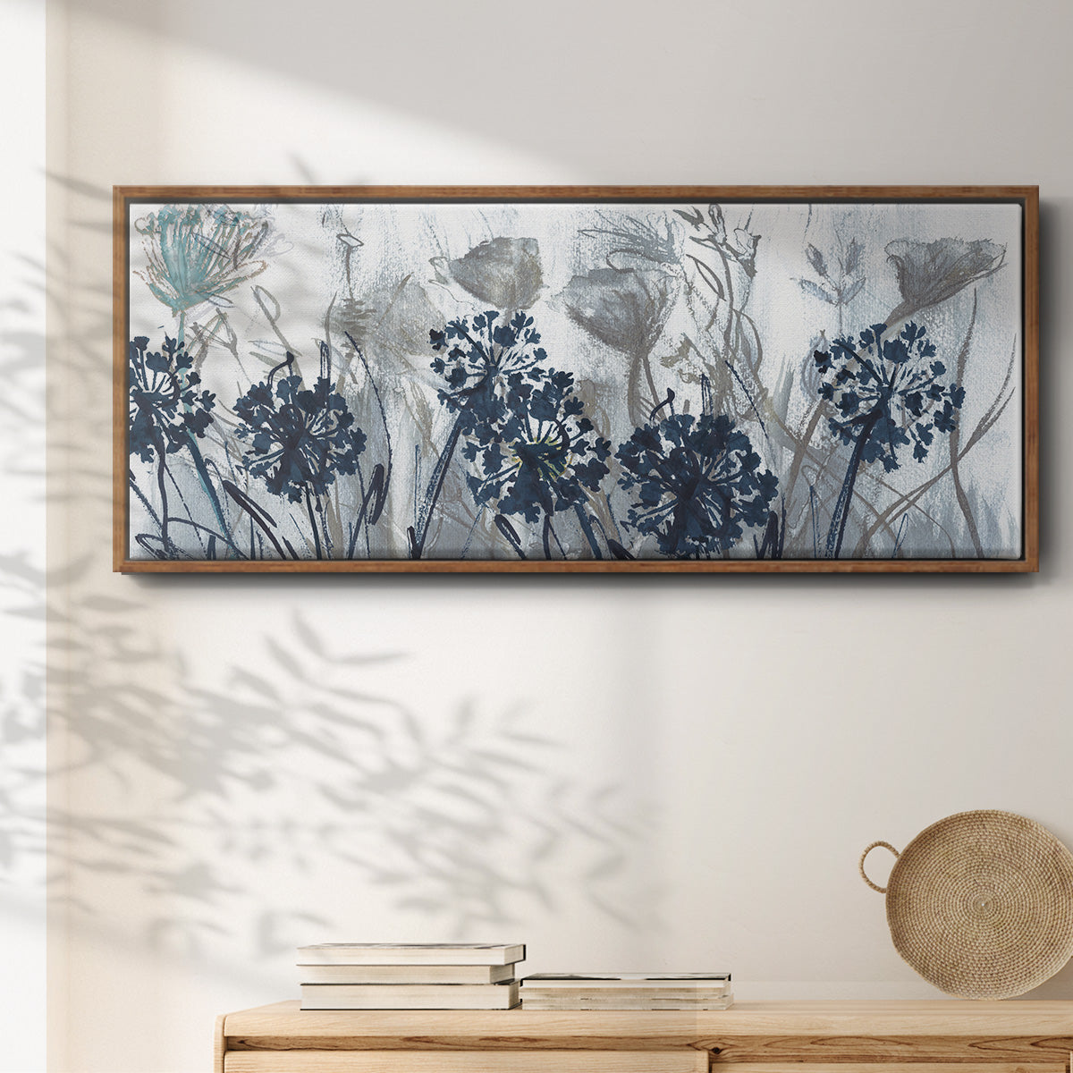 Indigo Field - Floater Framed Canvas Print