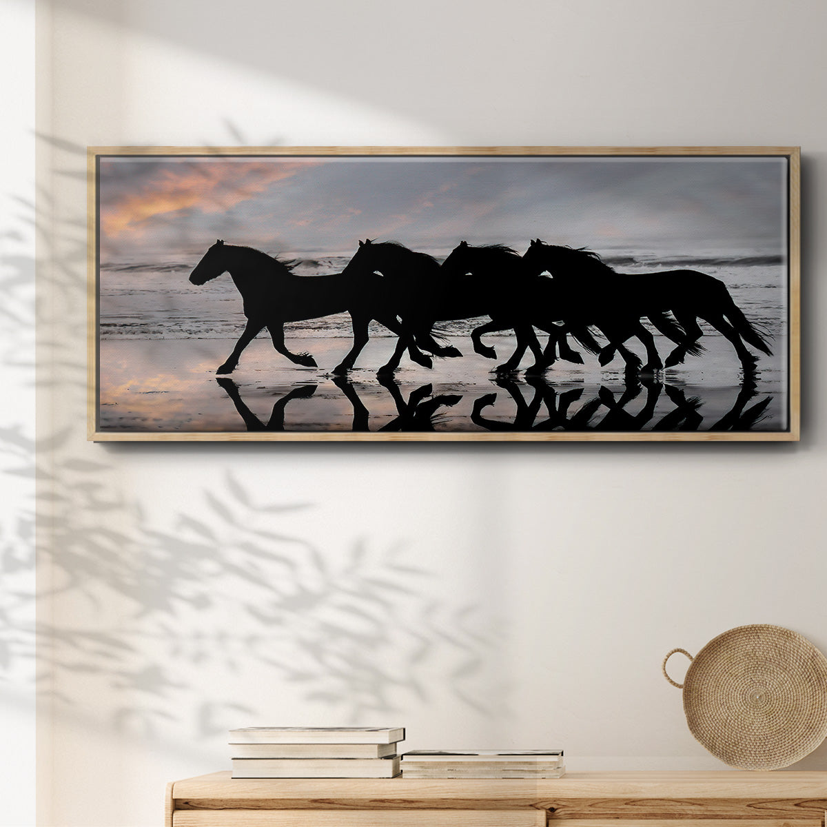 Beach Gallop - Floater Framed Canvas Print