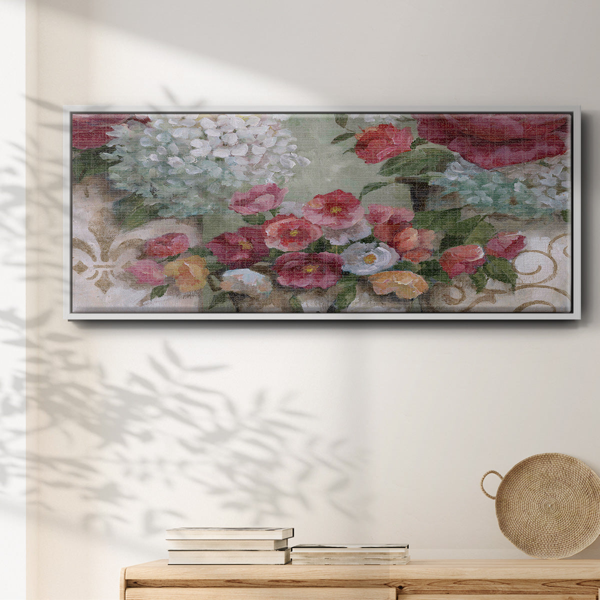 Contained Blooms - Floater Framed Canvas Print