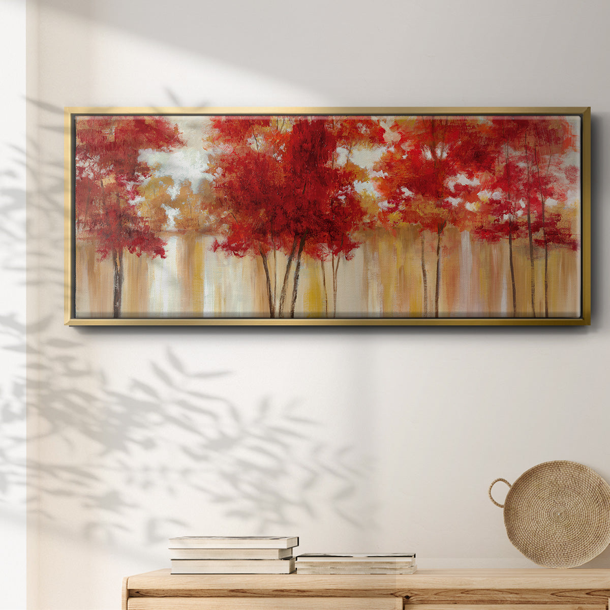Red Trees - Floater Framed Canvas Print