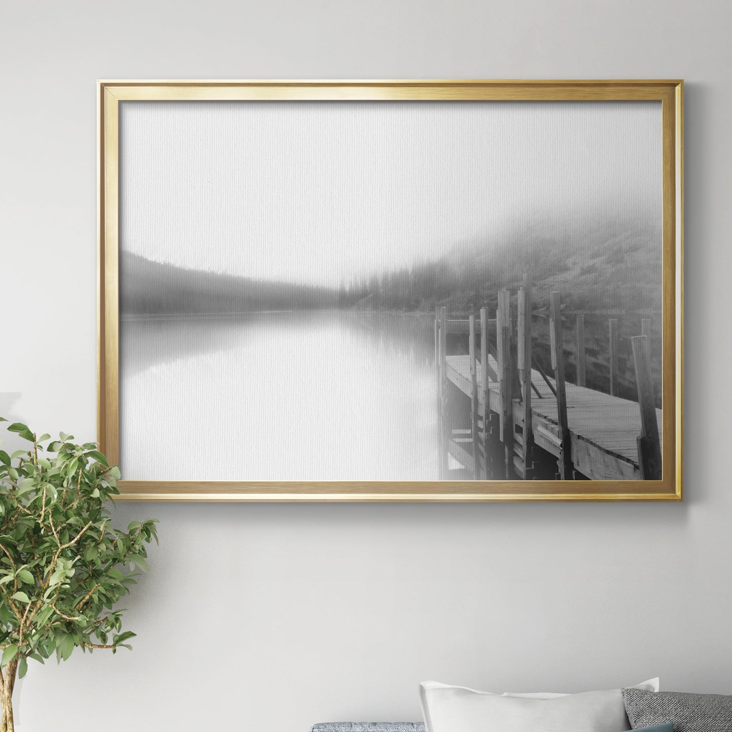 Mist on the Docks Premium Classic Framed Canvas - Ready to Hang