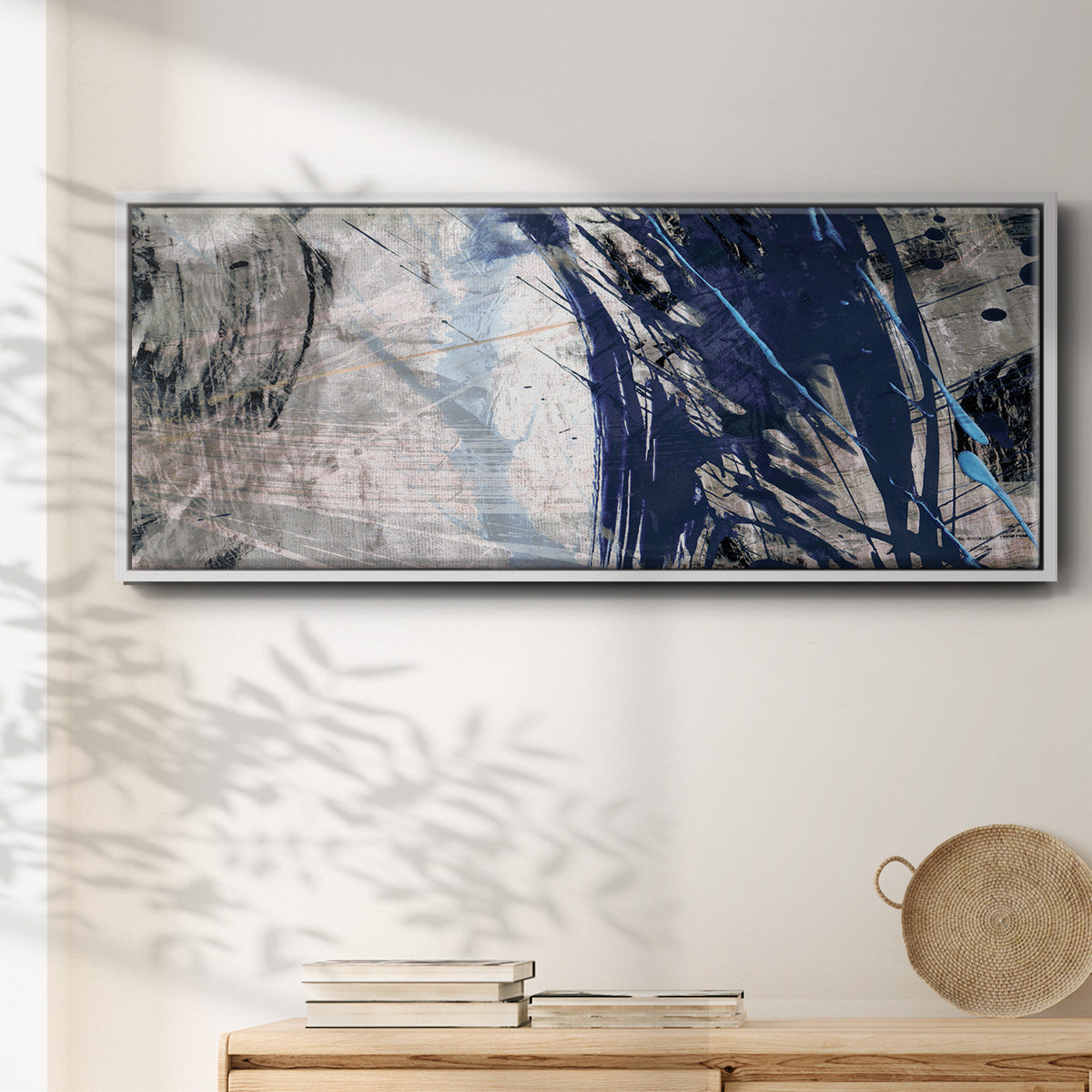 Blue Noise II - Floater Framed Canvas Print