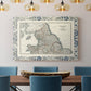 Bordered Map of England & Wales - Canvas Art Print