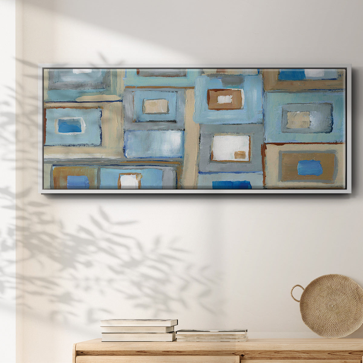 Variation on Greek Key I - Floater Framed Canvas Print