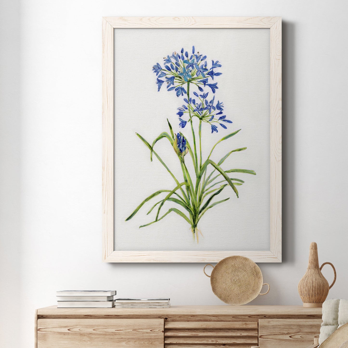 Blue Lively Botanical I - Premium Canvas Framed in Barnwood - Ready to Hang