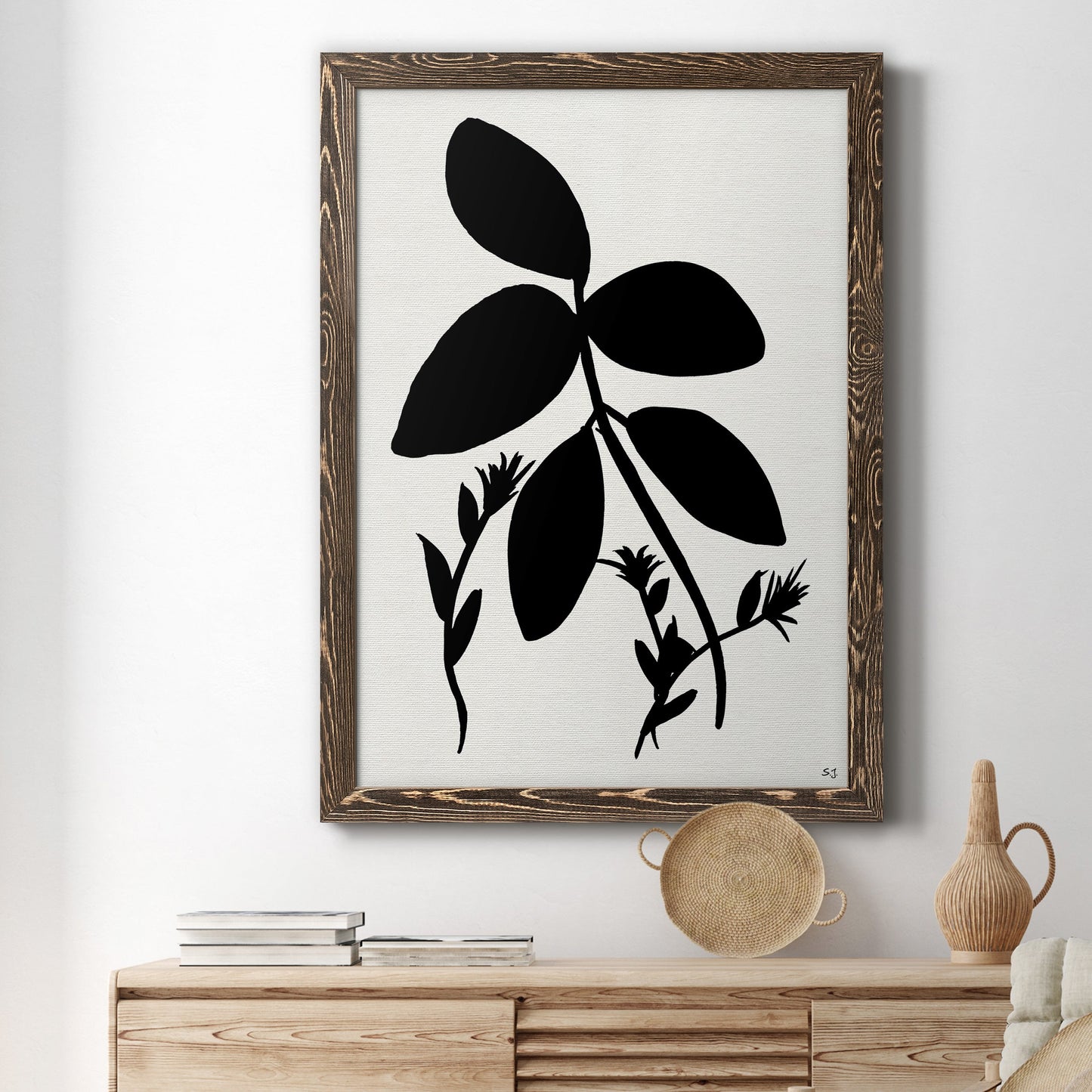 Silhouette Garden II - Premium Canvas Framed in Barnwood - Ready to Hang