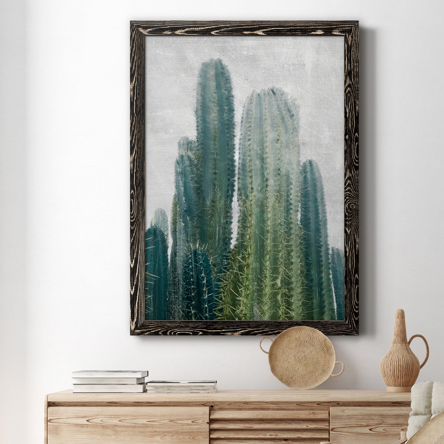 Aruba Cacti II - Barnwood Framed Canvas Print