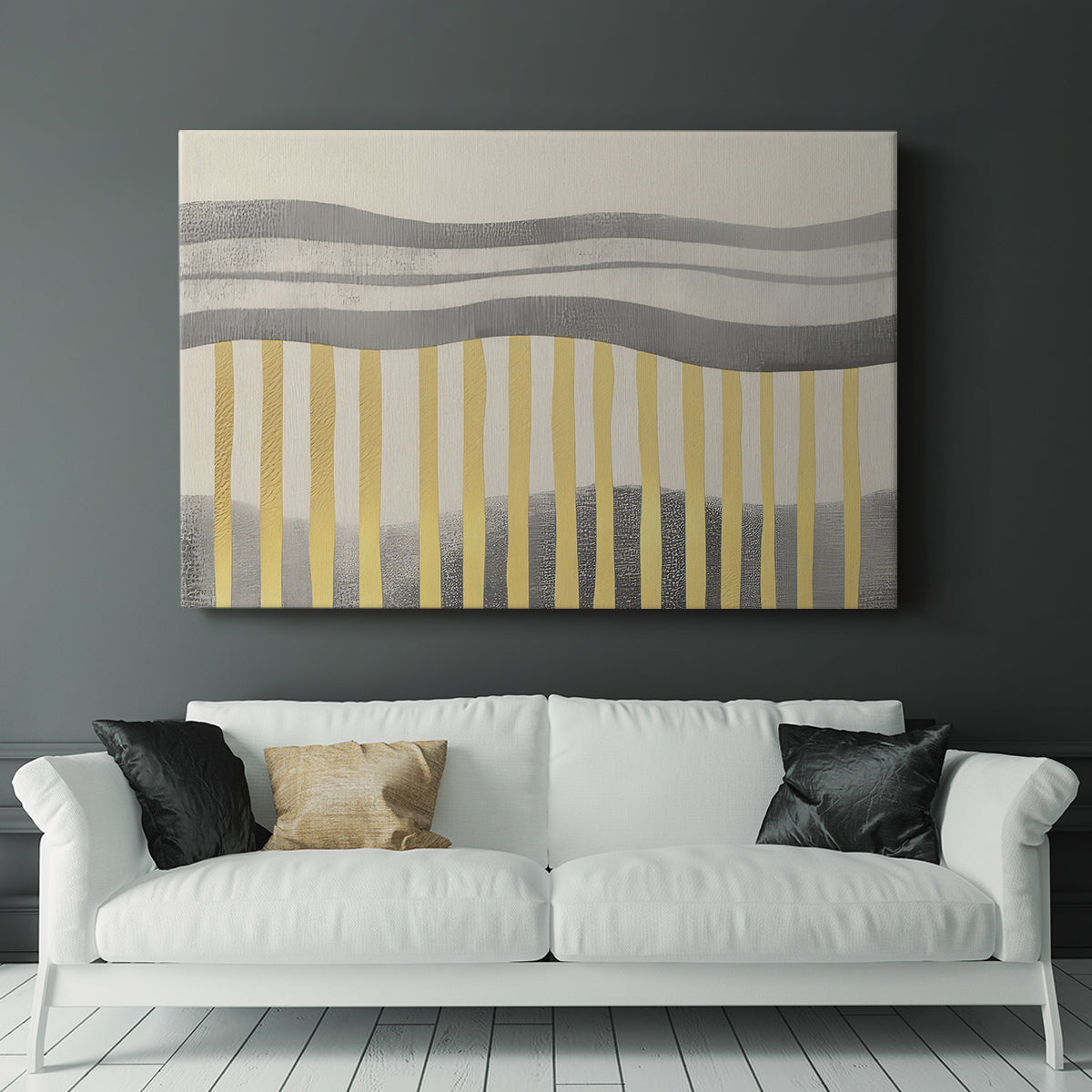 Grey and Yellow Abstract LVIII - Canvas Art Print