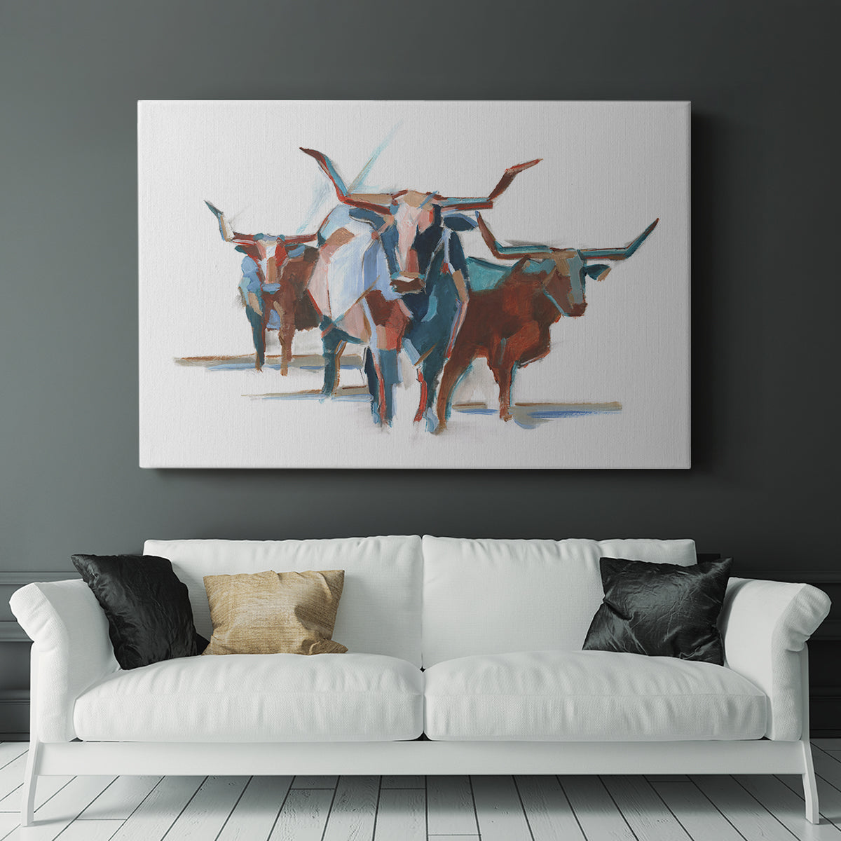 Modern Longhorns I - Canvas Art Print