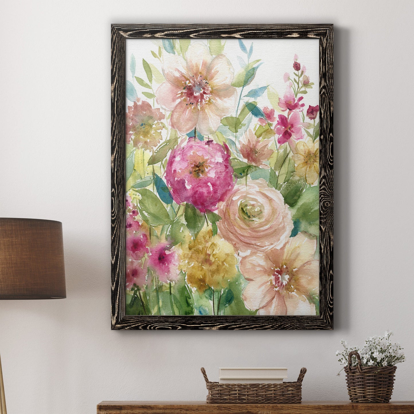 Jardin de Fleurs - Premium Canvas Framed in Barnwood - Ready to Hang