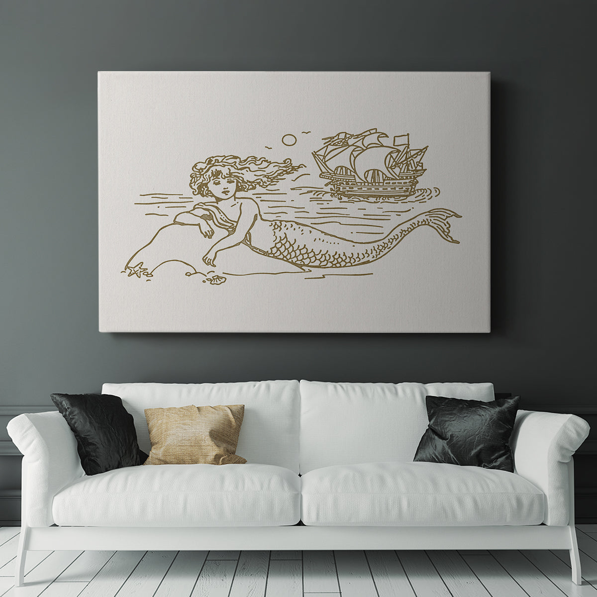 Sunning Mermaid II - Canvas Art Print