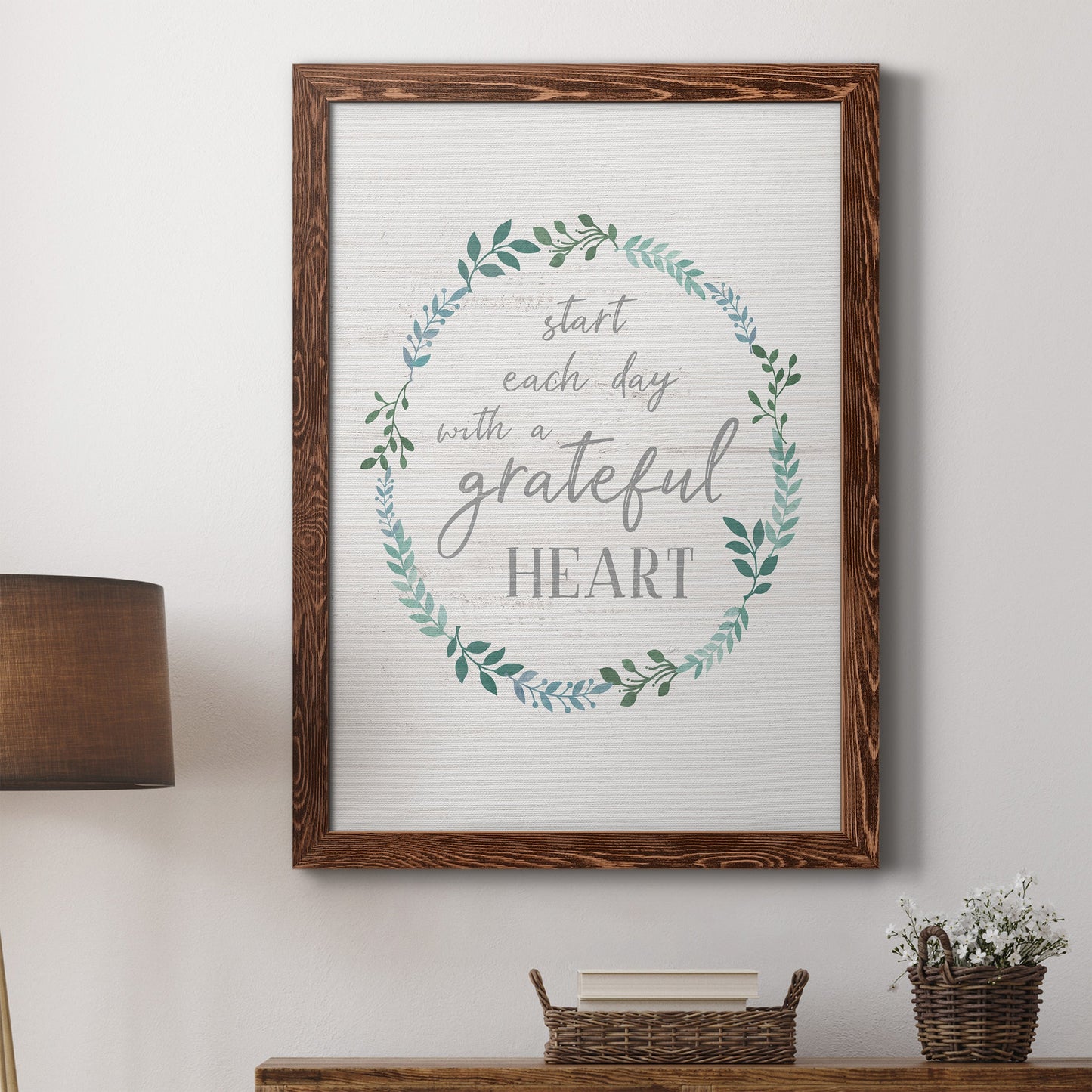 Start Each Day - Premium Canvas Framed in Barnwood - Ready to Hang