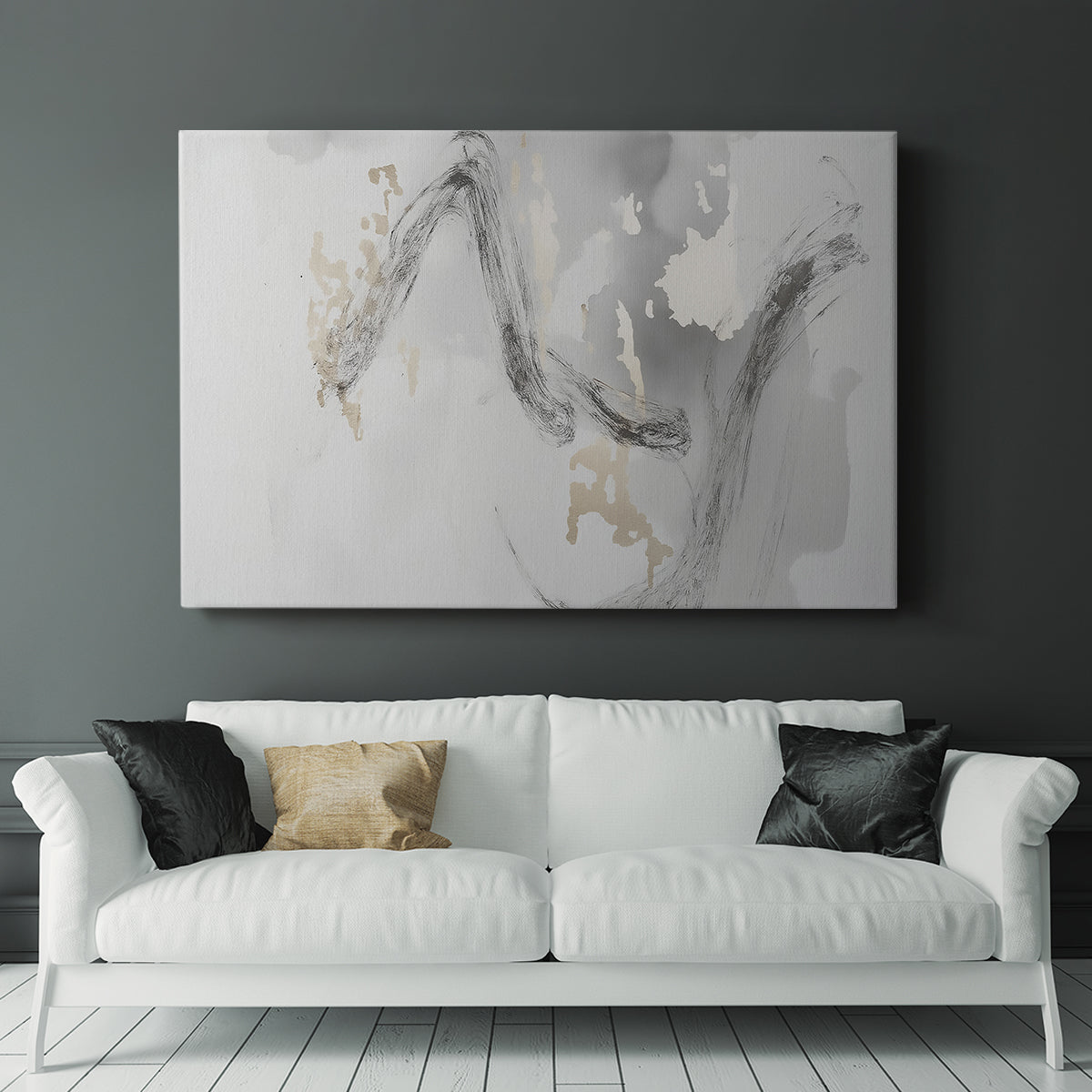 Grey Brushstrokes CXVII - Canvas Art Print
