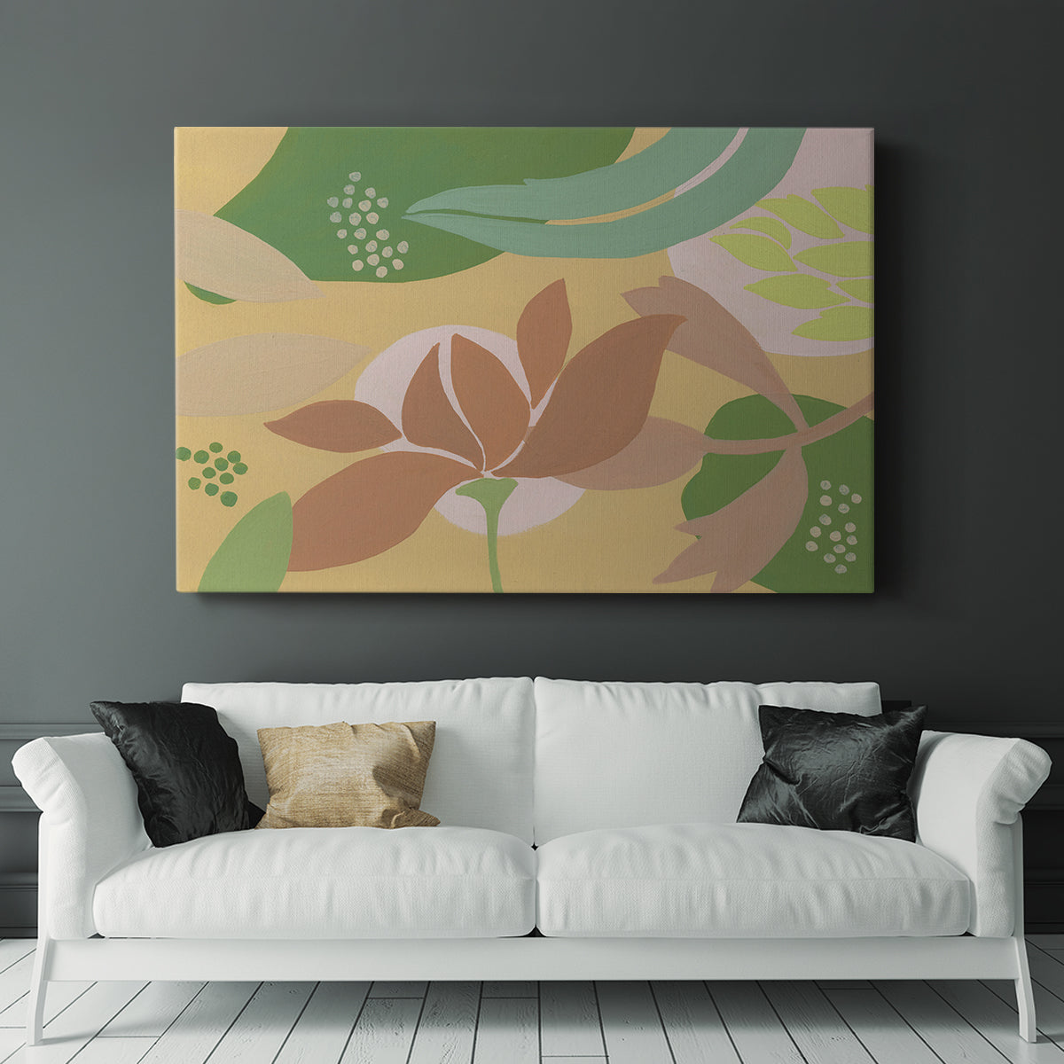 Neutral Blooms I - Canvas Art Print