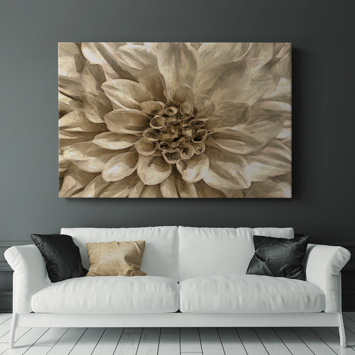 Neutral Wall Flower I - Canvas Art Print