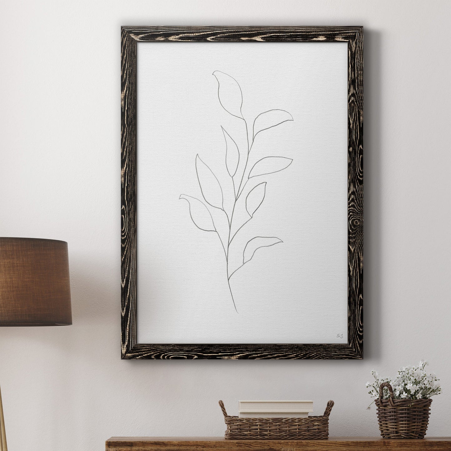 Botanical Gesture VI - Premium Canvas Framed in Barnwood - Ready to Hang