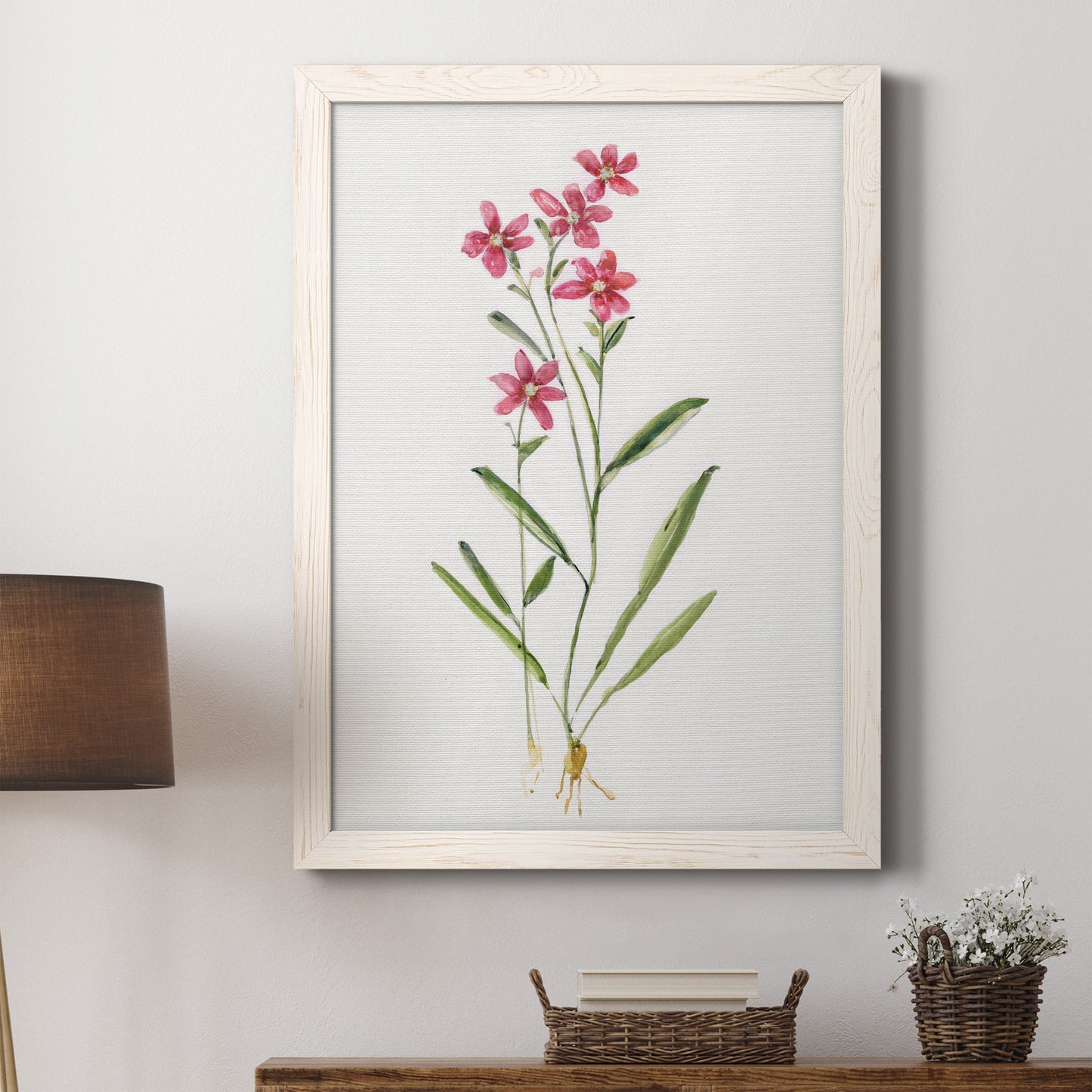 Delicate Pink II - Premium Canvas Framed in Barnwood - Ready to Hang