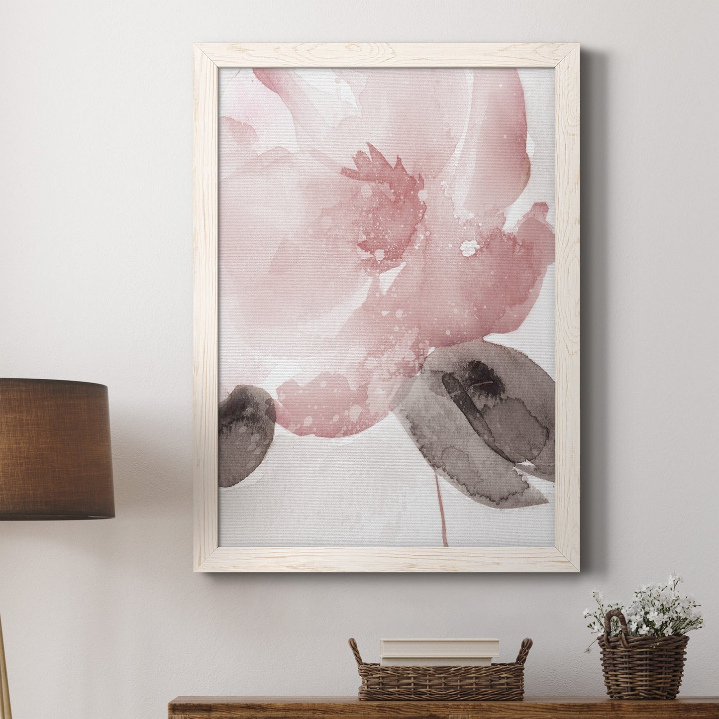 Blush Bloom I - Premium Canvas Framed in Barnwood - Ready to Hang