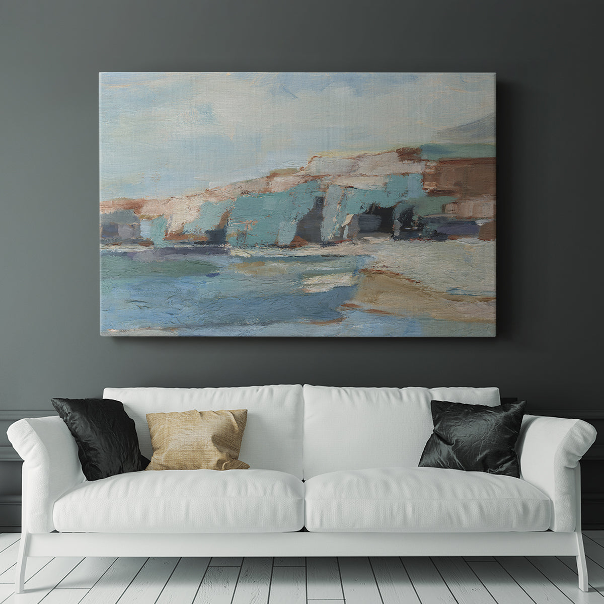 Turquoise Cliff Wall II - Canvas Art Print