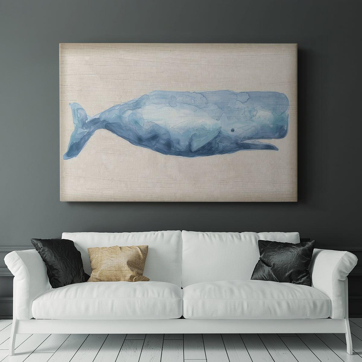 Rustic Whale I - Canvas Art Print
