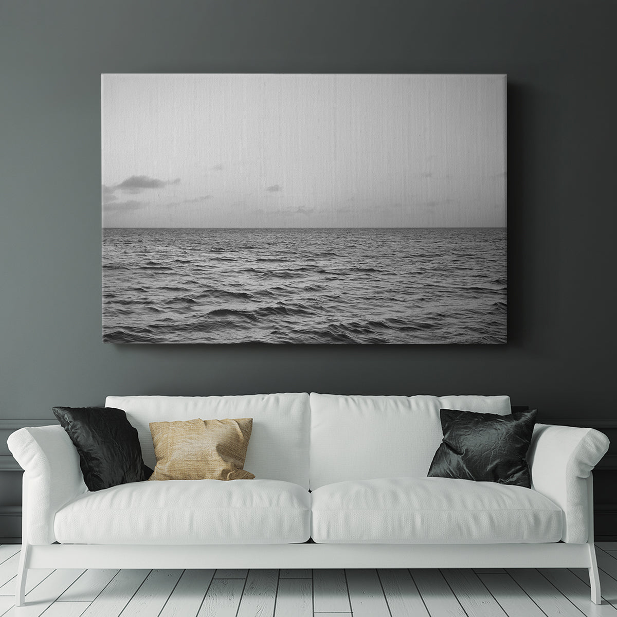 Rough Gray Sea Waves - Canvas Art Print