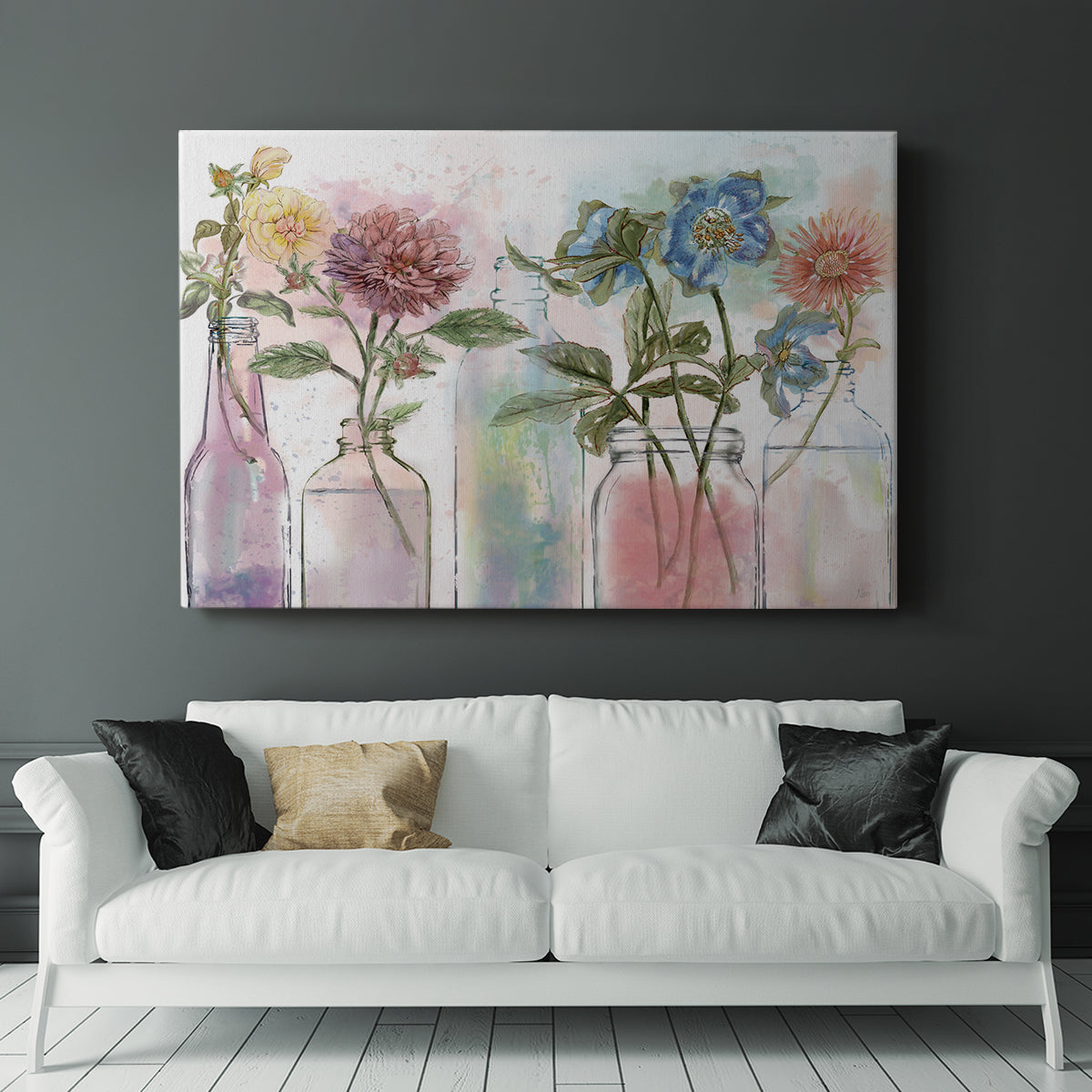 Vintage Bottle Collection - Canvas Art Print