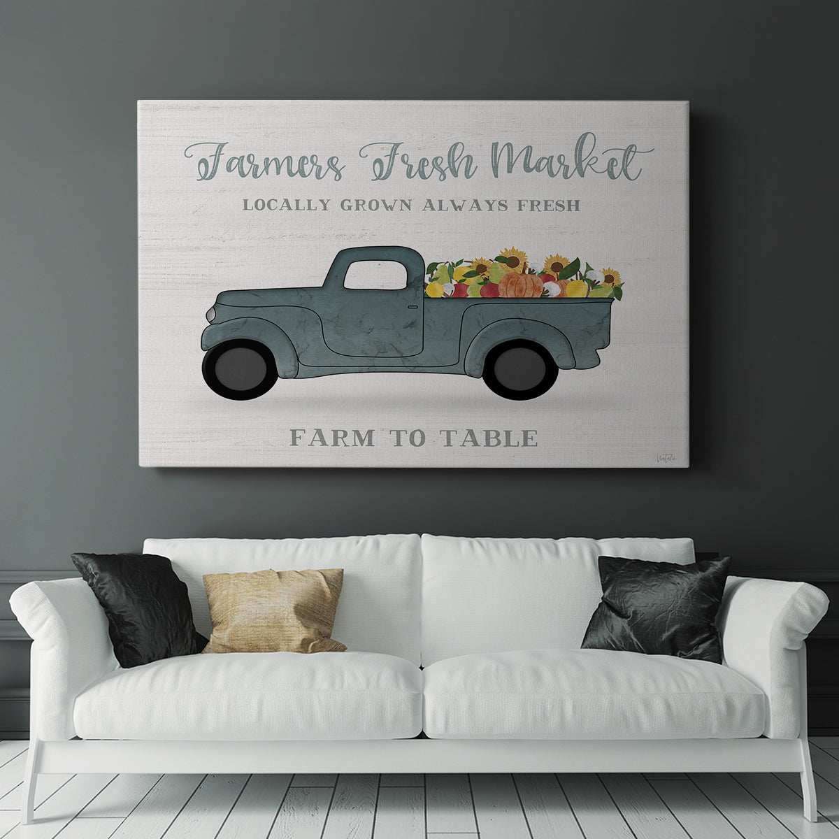 Fresh Sunflowers Truck - Canvas Art Print