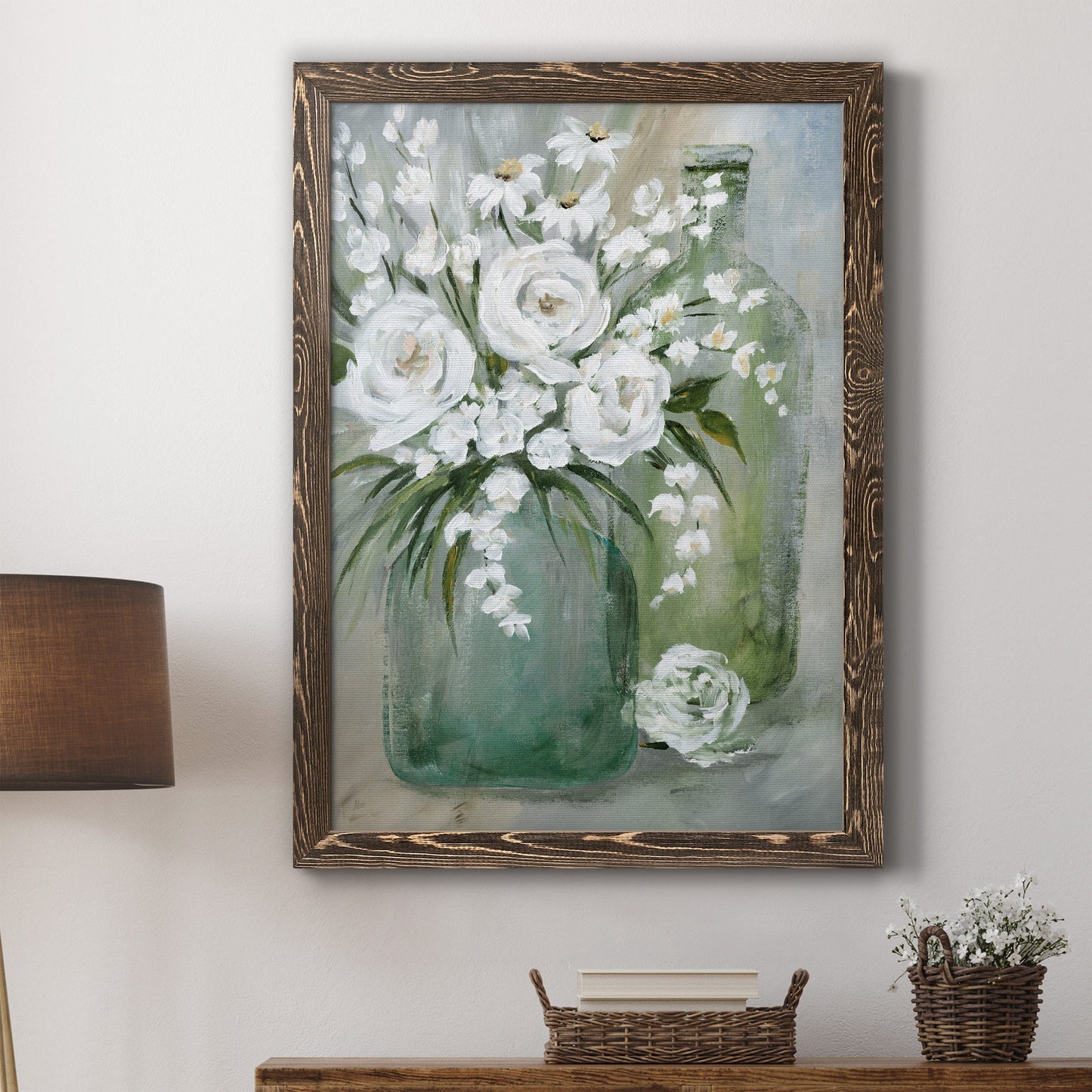 Rosey Afternoon - Premium Canvas Framed in Barnwood - Ready to Hang