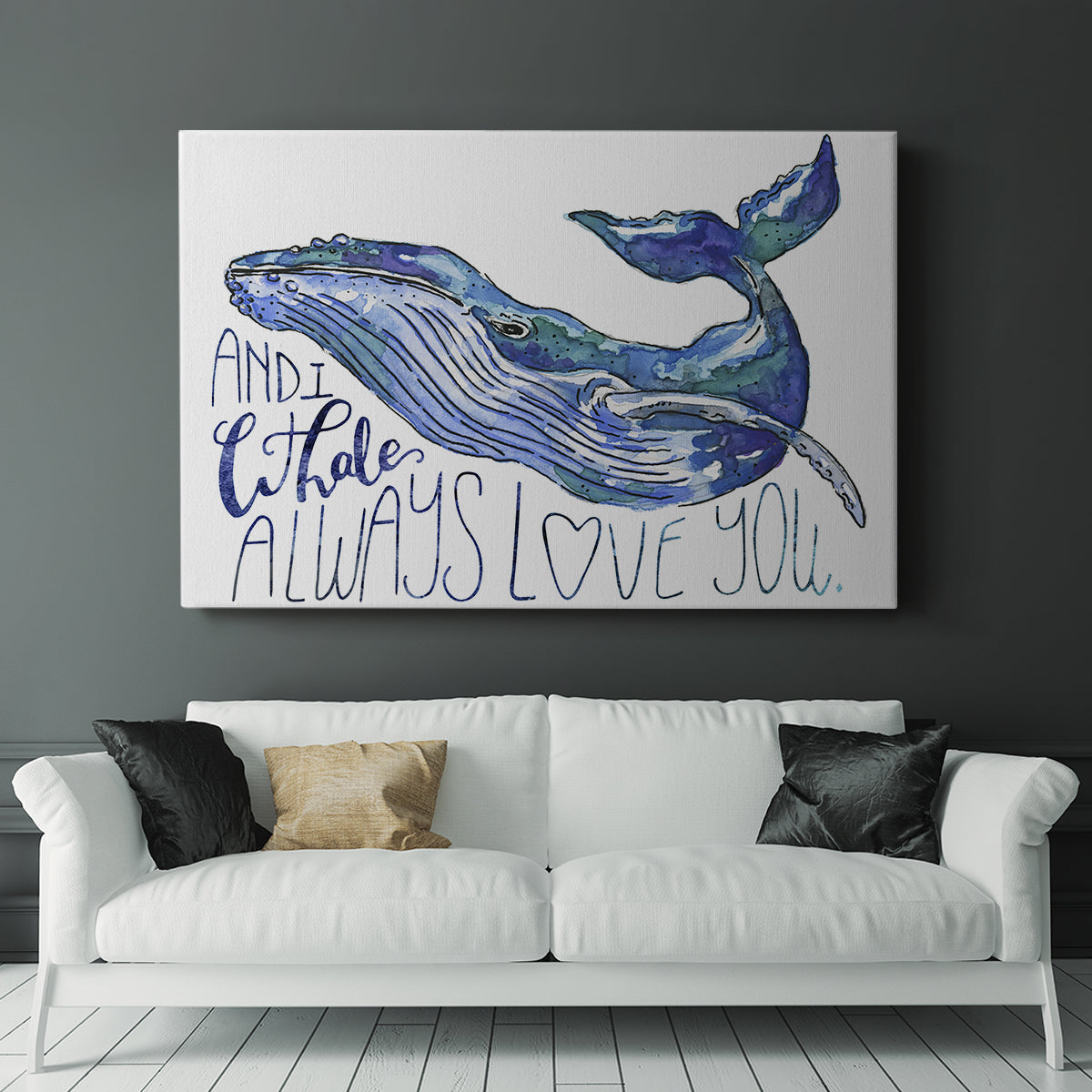 Whale Love I - Canvas Art Print