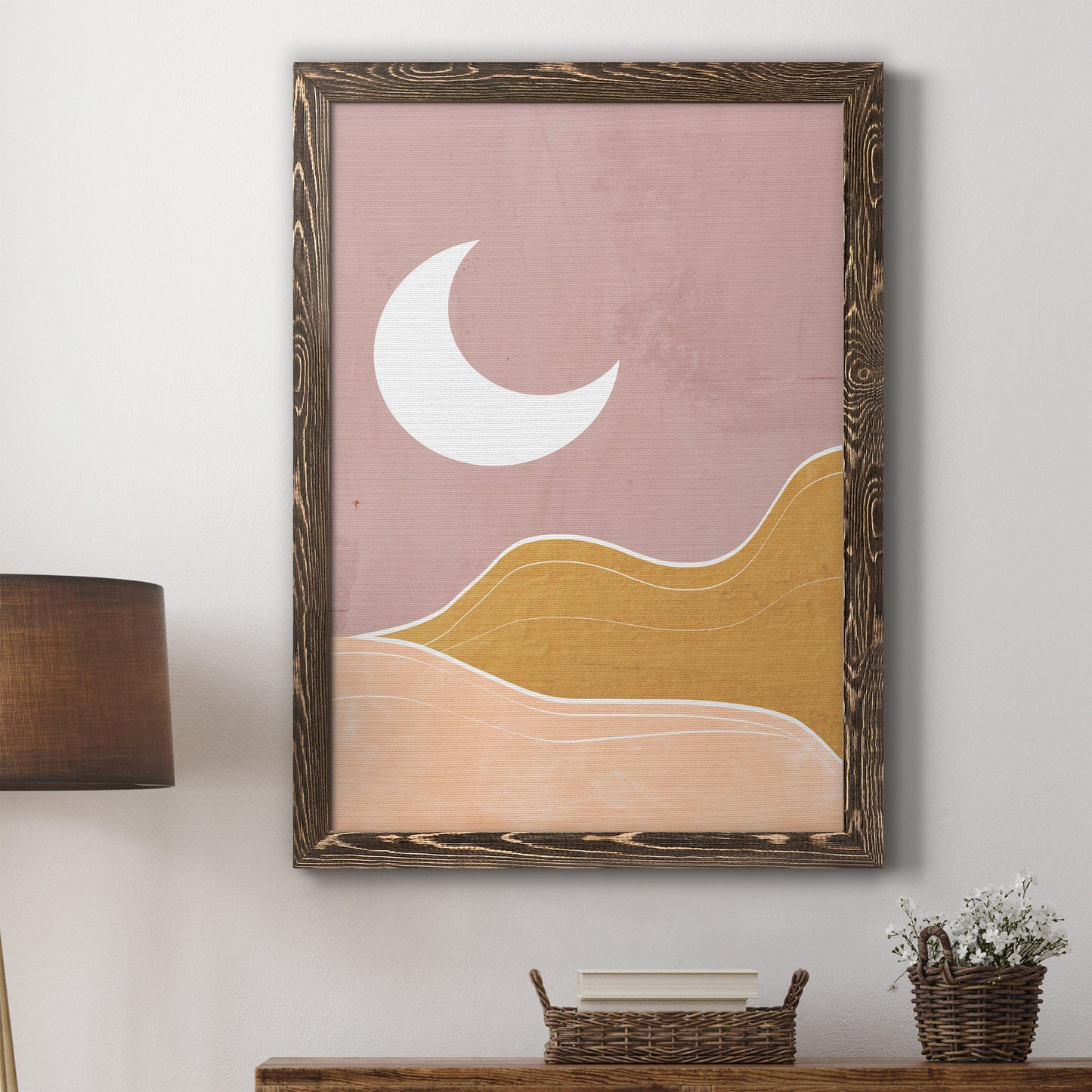 Sedona Moon - Barnwood Framed Canvas Print