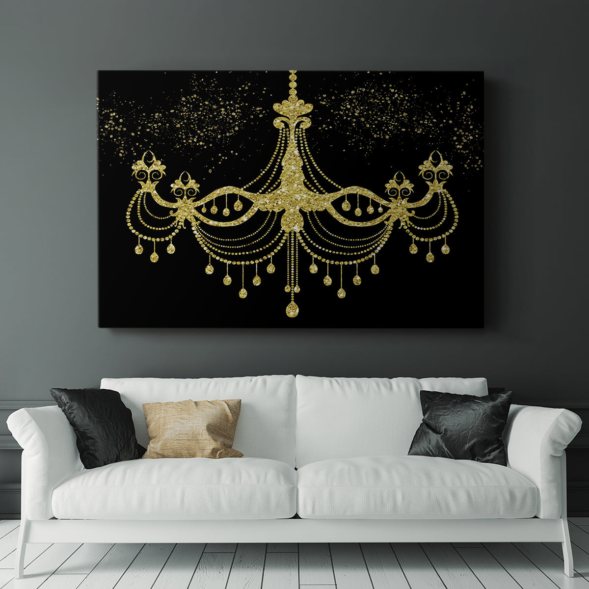 Golden Chandelier - Canvas Art Print