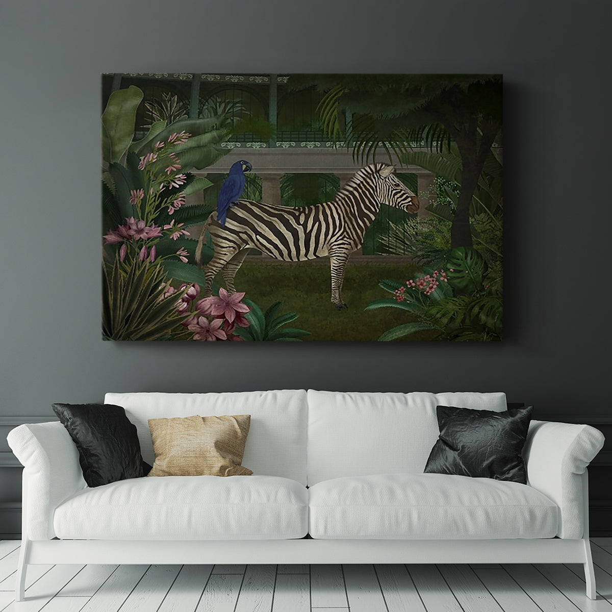 Zebra In Conservatory - Canvas Art Print